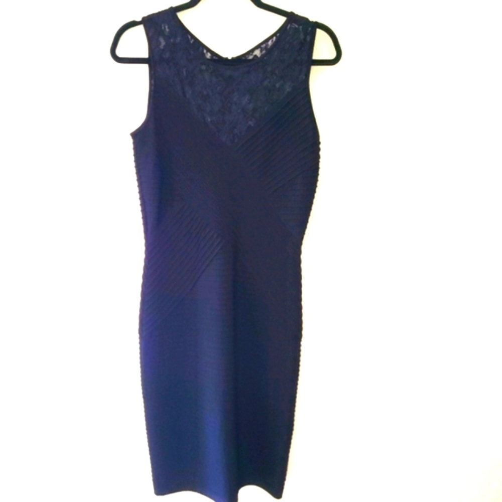 CALVIN KLEIN lace top black sleeveless dress
